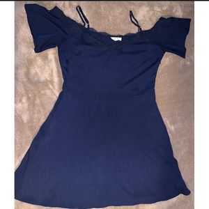 Navy blue off the shoulder dress